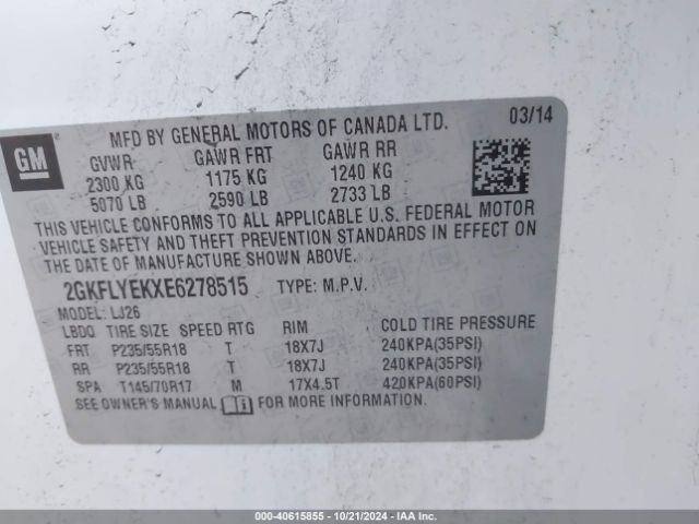 2GKFLYEKXE6278515 GMC Terrain Slt-2