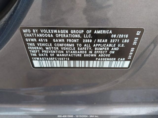 1VWAS7A35FC103712 Volkswagen Passat 1.8t Limited Edition