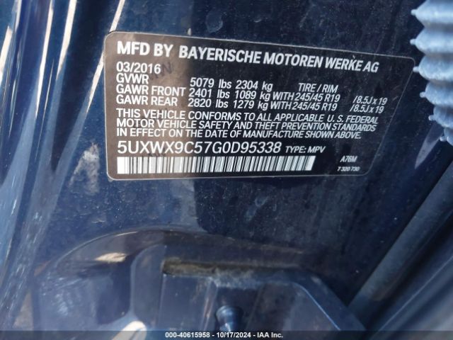 5UXWX9C57G0D95338 BMW X3 Xdrive28i
