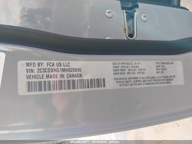 2C3CDXHG1MH628845 Dodge Charger Gt Rwd