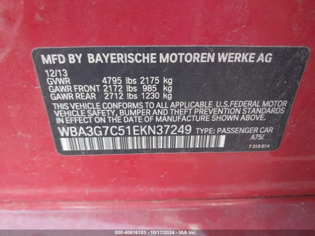 WBA3G7C51EKN37249 BMW 328i Xdrive