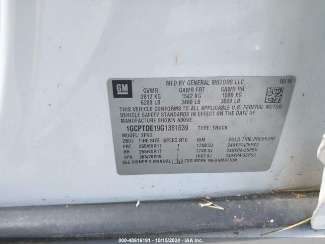 1GCPTDE19G1381639 Chevrolet Colorado Z71