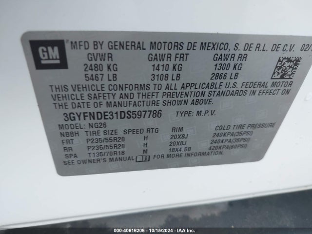 2013 CADILLAC SRX 3GYFNDE31DS597786 Photo 8