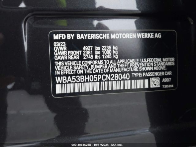 WBA53BH05PCN28040 BMW 530 I