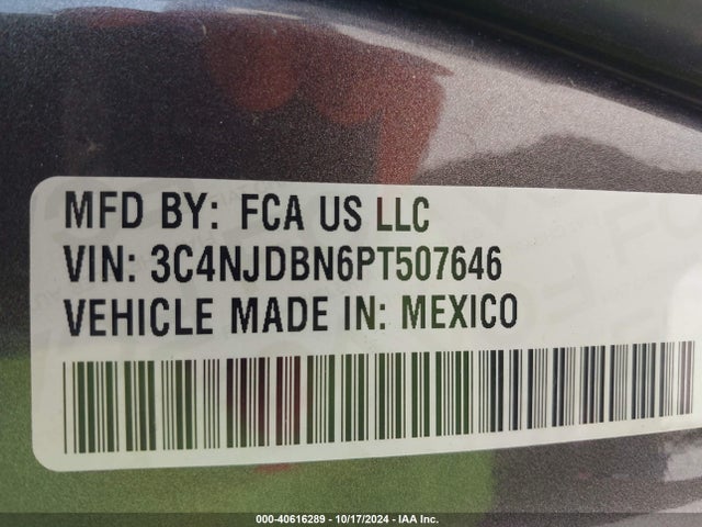 3C4NJDBN6PT507646 Jeep Compass Altitude 4x4