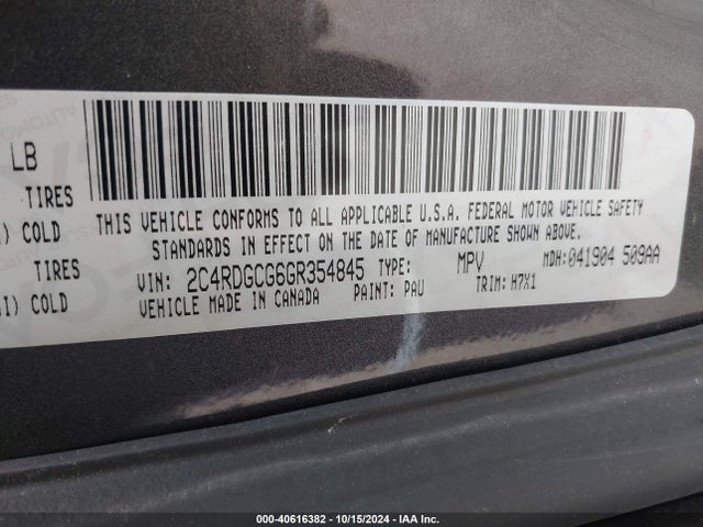 Dodge Grand Caravan Sxt 2016 2C4RDGCG6GR354845 Image 9