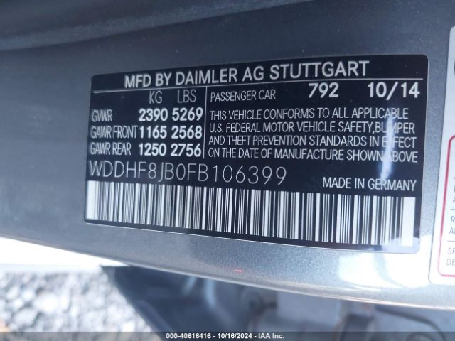WDDHF8JB0FB106399 Mercedes-Benz E 350 4matic