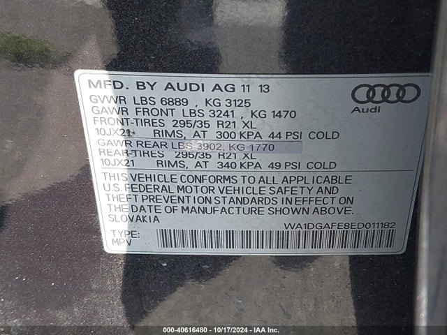 WA1DGAFE8ED011182 Audi Q7 3.0t S Line Prestige