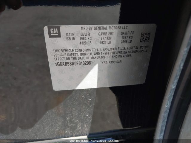 1G6AB5SA0F0132981 Cadillac ATS LUXURY