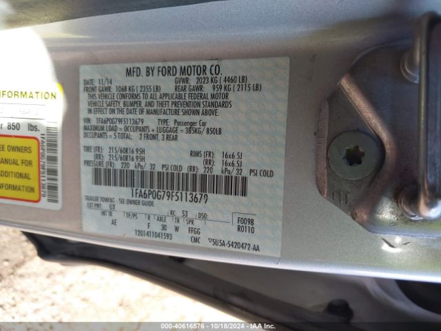 1FA6P0G79F5113679 Ford FUSION S