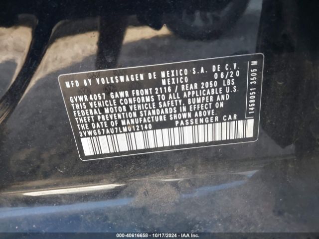 3VWG57AU7LM012140 Volkswagen Golf 1.4t Tsi