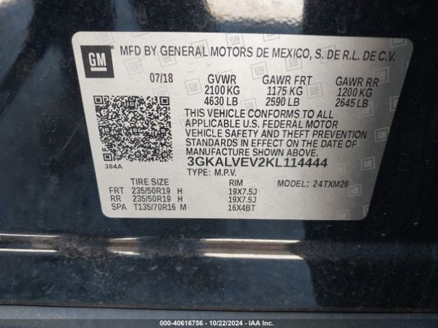 3GKALVEV2KL114444 GMC Terrain Slt