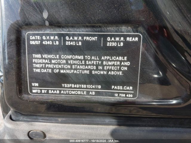 2008 SAAB 9-3 YS3FB49Y681004119 Photo 8