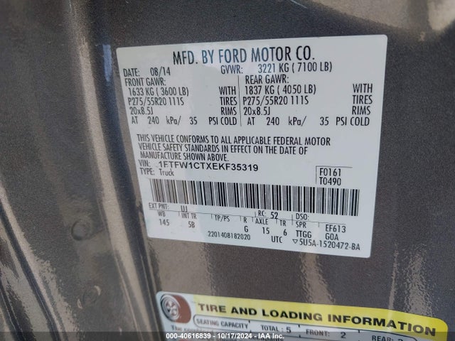 Ford F-150 FX2 2014 1FTFW1CTXEKF35319 Image 9