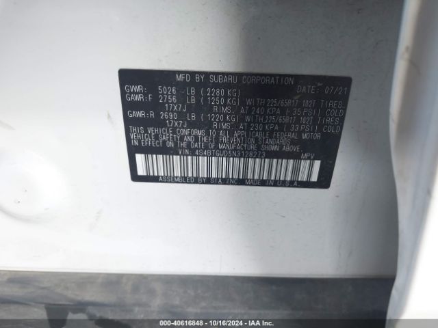 4S4BTGUD5N3128273 Subaru Outback Wilderness