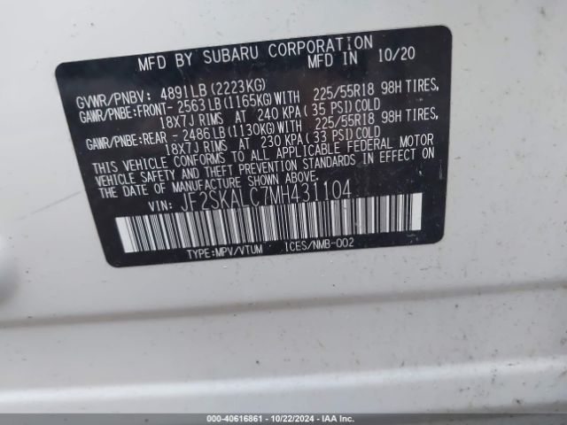 JF2SKALC7MH431104 Subaru Forester Sport