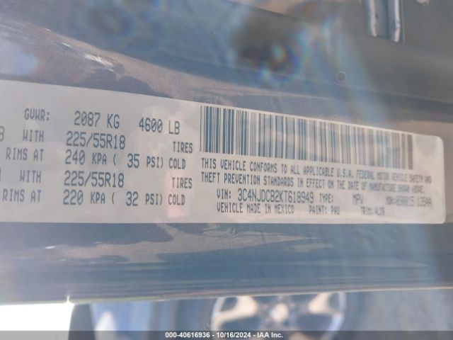3C4NJDCB2KT618949 Jeep Compass Limited 4x4
