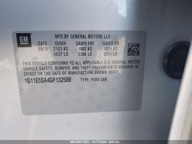 1G11E5SA4GF132588 Chevrolet Malibu Limited Ltz