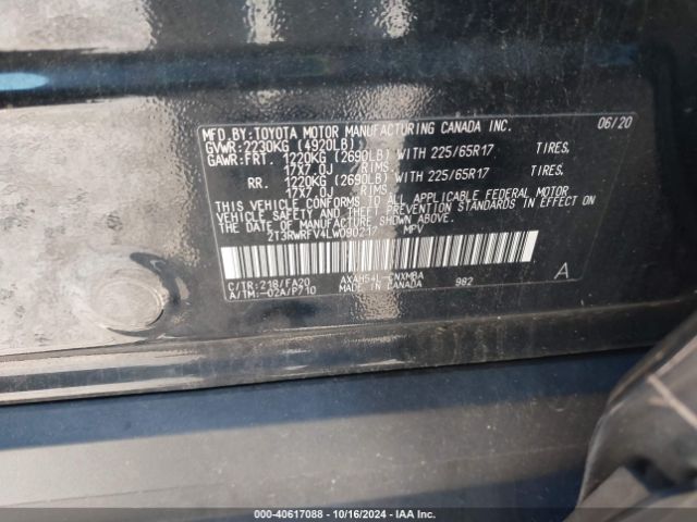 2T3RWRFV4LW090217 Toyota Rav4 Hybrid Xle