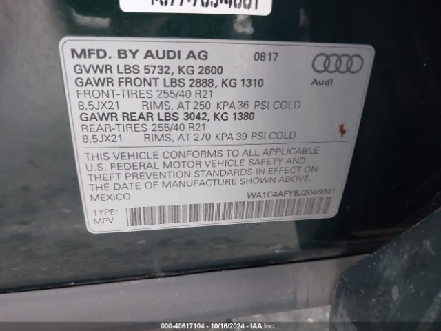 WA1C4AFY8J2046941 Audi Sq5 3.0t Premium Plus