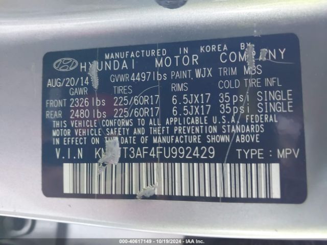 KM8JT3AF4FU992429 Hyundai TUCSON GLS