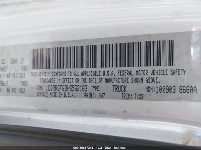 1C6RR6FG3HS562163 RAM 1500 Tradesman  4x2 6'4 Box