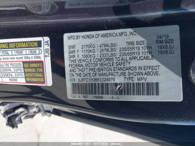 5J8TC1H36KL024976 Acura Rdx Standard
