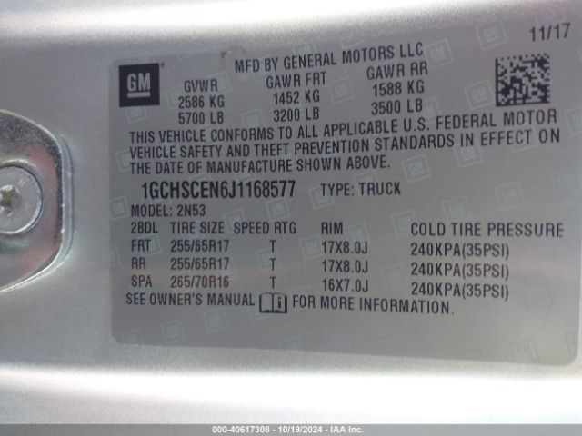 1GCHSCEN6J1168577 Chevrolet Colorado Lt