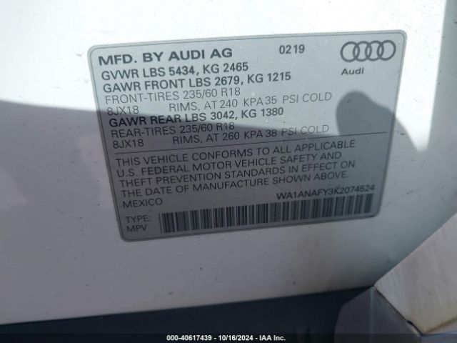 WA1ANAFY3K2074524 Audi Q5 45 Premium
