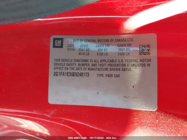 2G1FA1E30E9248173 Chevrolet Camaro 2ls