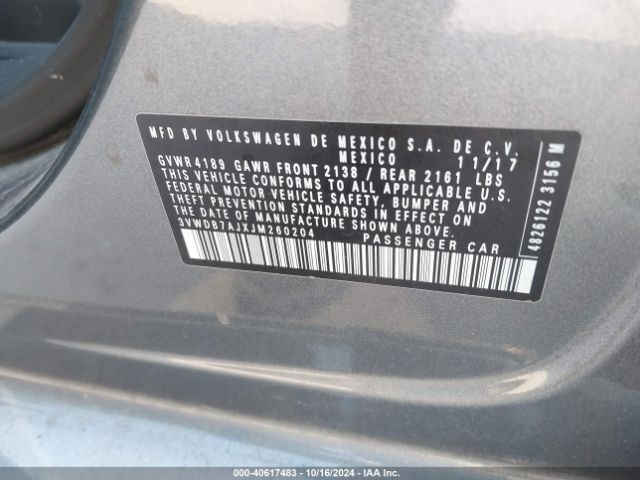 3VWDB7AJXJM260204 Volkswagen Jetta 1.4t Se/1.4t Wolfsburg Edition