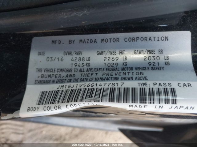 JM1GJ1V56G1477817 Mazda Mazda6 I Touring
