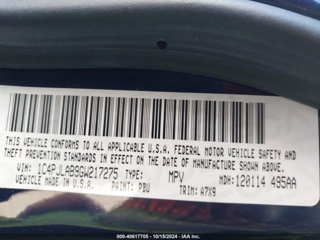 1C4PJLAB9GW217275 Jeep Cherokee Sport
