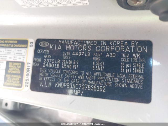 KNDPB3AC7G7836392 KIA Sportage Lx