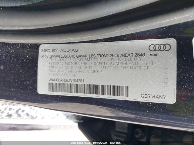 WAUC8AFC6JN104281 Audi A6 2.0t Premium/2.0t Sport