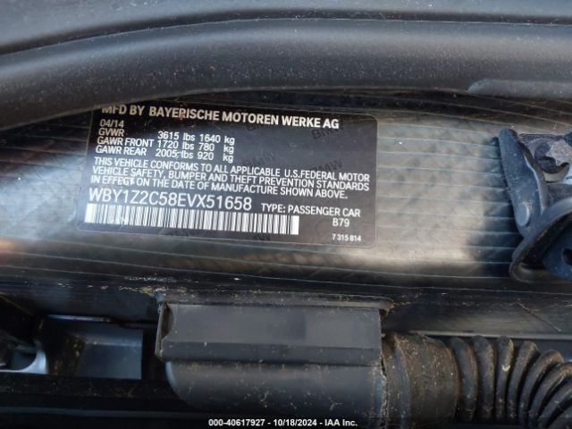 WBY1Z2C58EVX51658 BMW I3
