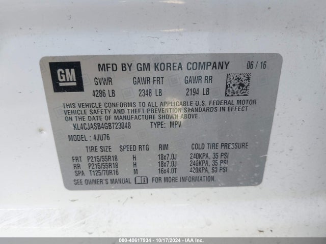Buick Encore 2016 KL4CJASB4GB723048 Image 9