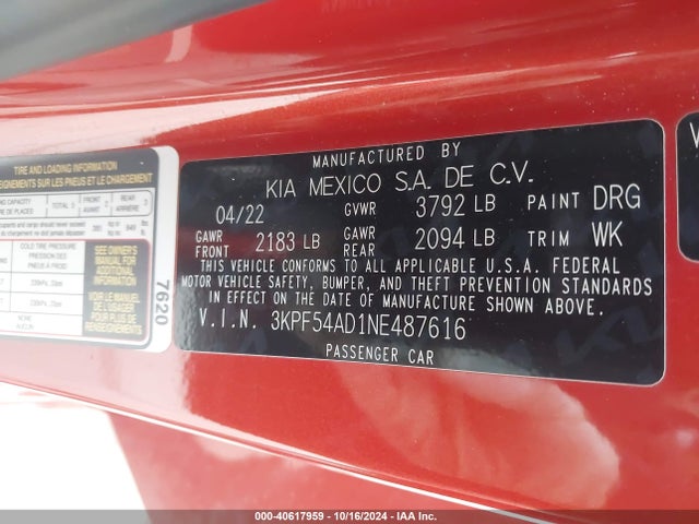KIA Forte Gt-line 2022 3KPF54AD1NE487616 Image 9