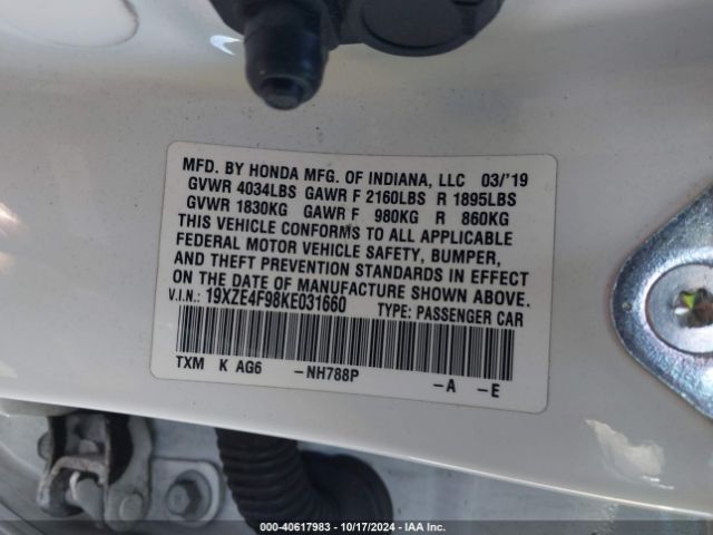 19XZE4F98KE031660 Honda Insight Touring