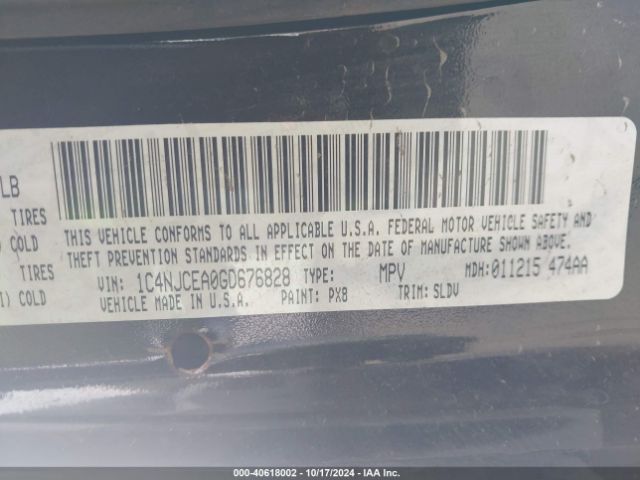 1C4NJCEA0GD676828 Jeep Compass High Altitude Edition
