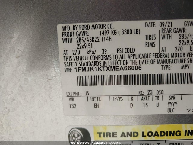 1FMJK1KTXMEA66006 Ford Expedition Limited Max