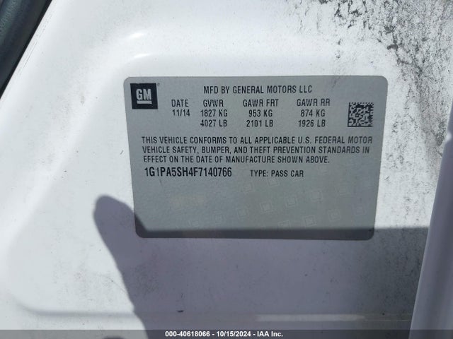 Chevrolet Cruze Ls Auto 2015 1G1PA5SH4F7140766 Image 9