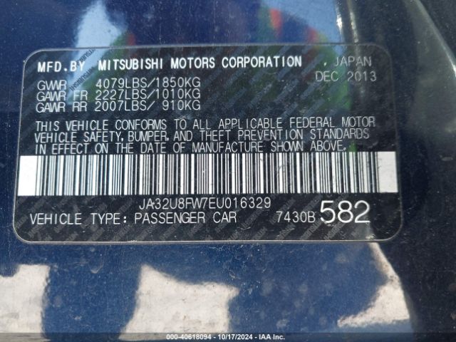 2014 MITSUBISHI LANCER JA32U8FW7EU016329 Photo 8