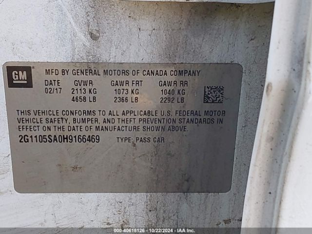 2G1105SA0H9166469 Chevrolet IMPALA 1LT