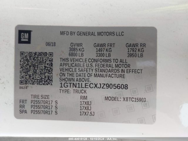 1GTN1LECXJZ905608 GMC SIERRA 1500