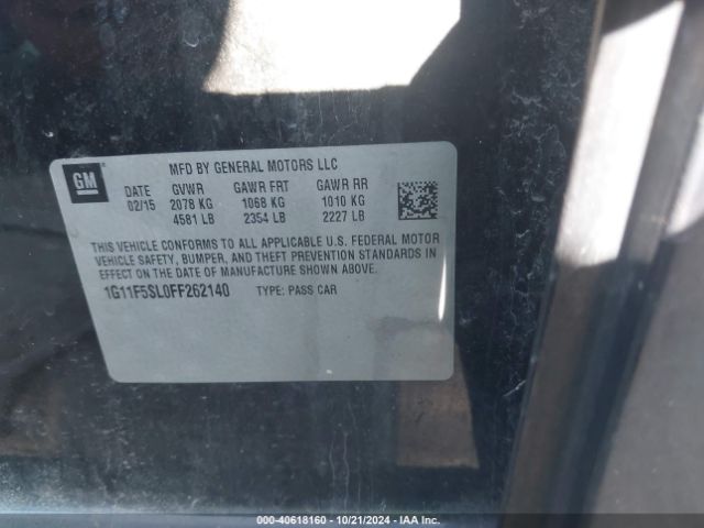 1G11F5SL0FF262140 Chevrolet Malibu 1lz