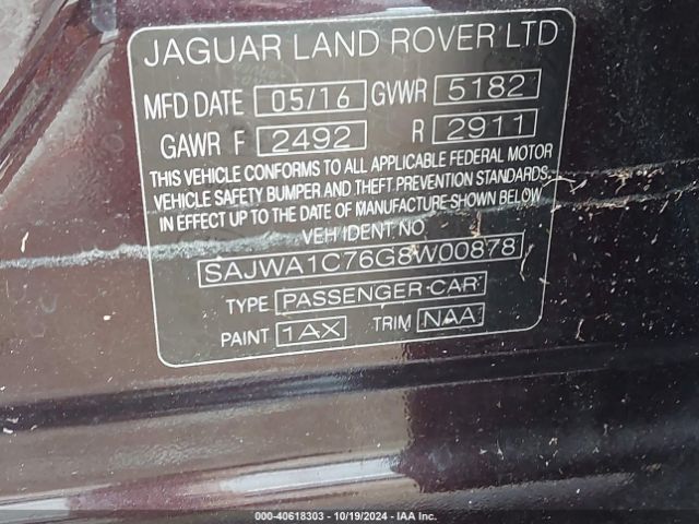 2016 JAGUAR XJ SAJWA1C76G8W00878 Photo 8