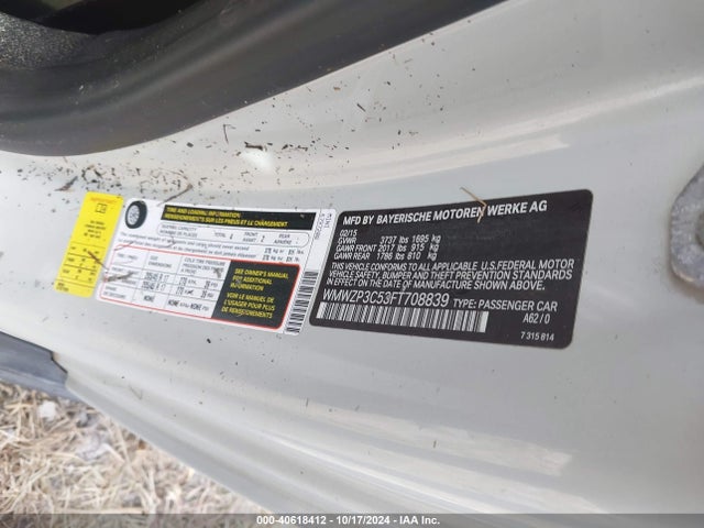 2015 MINI CONVERTIBLE WMWZP3C53FT708839 Photo 8