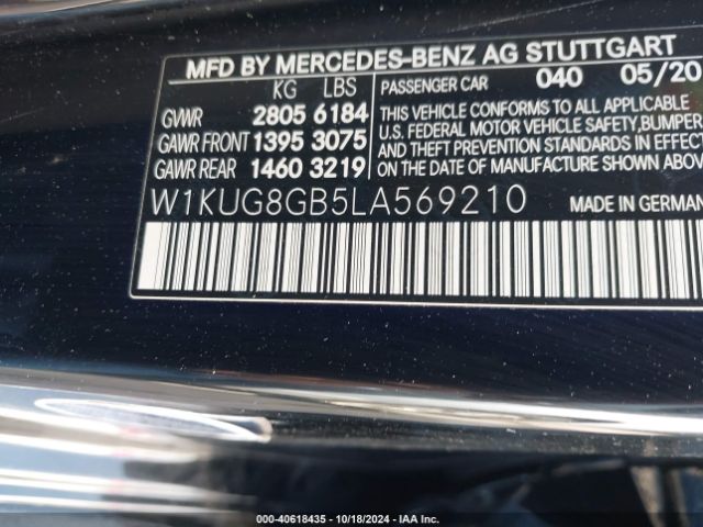 W1KUG8GB5LA569210 Mercedes-Benz S 560 4matic