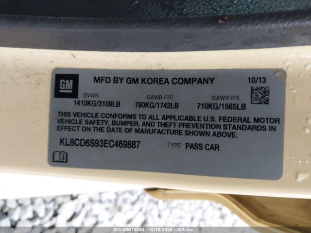 KL8CD6S93EC469887 Chevrolet Spark 1lt Auto